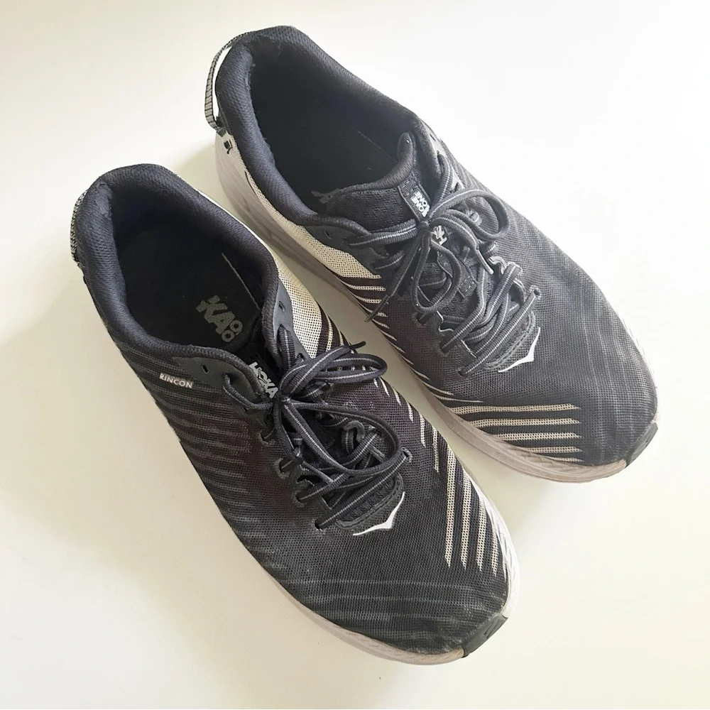 Hoka One One Rincon 1102874 Black White Men's 10.5